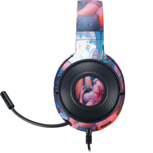 Pink Hair Anime Gamer Girl by Ivy Dolamore Razer Kraken X Skin